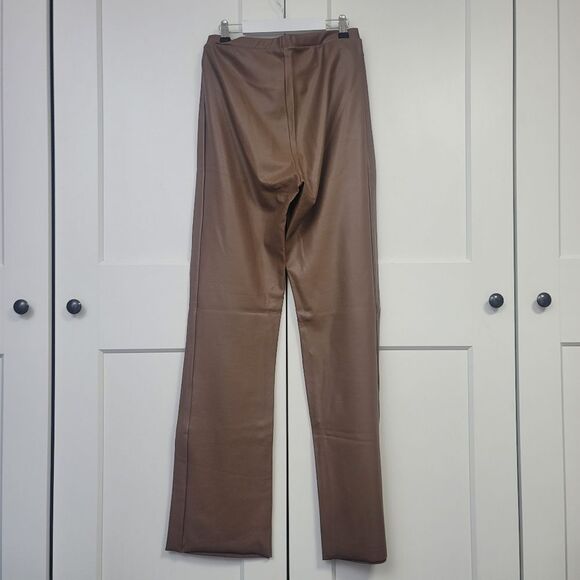 Skims Faux Leather Seamed Boot Cut Pant, Large - Picture 10 of 11